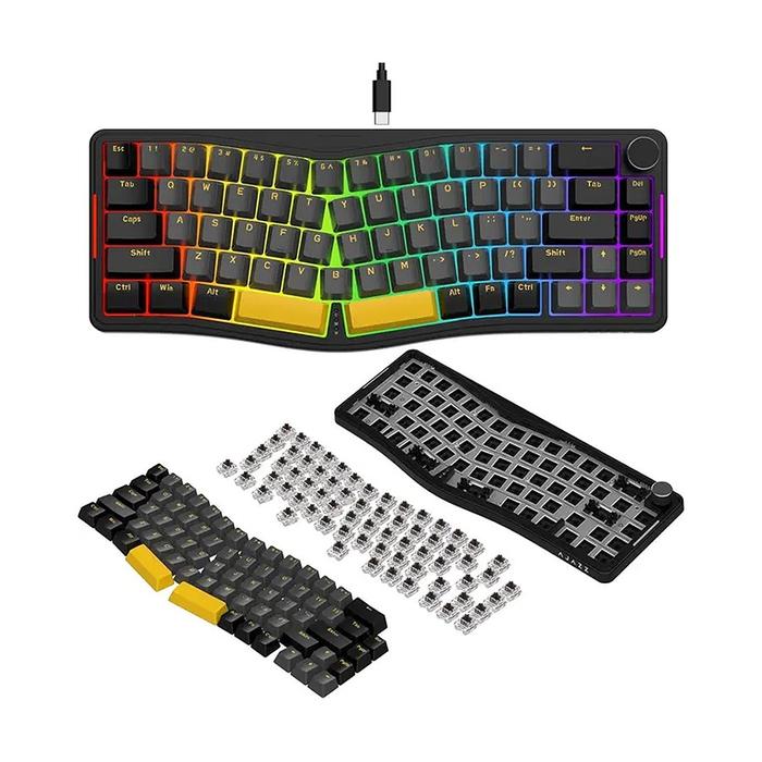 Gambar Ajazz AKS068 Alice Layout 68 Keys Wired RGB with Metal Knob Volume Mechanical Keyboard - STARRY BLACK, BROWN SWITCH dari Igamerworld Store_NEW undefined Tokopedia