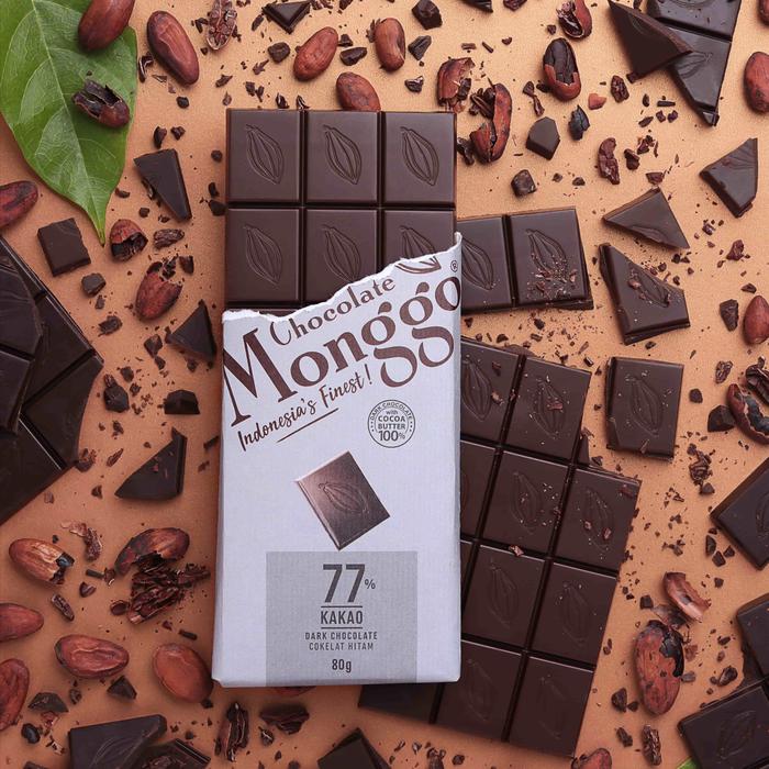 Gambar Chocolate Monggo | Cashew Nuts & Dark Chocolate 80g | Coklat Murni - Dark 77% Cocoa dari Chocolate Monggo Indonesia undefined Tokopedia