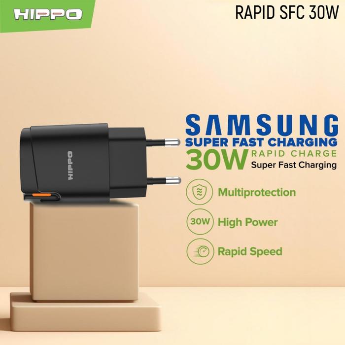Gambar Hippo Adaptor Rapid Samsung Super Fast Charging PD 30W Original Adapter Kepala Casan Colokan Rumah Charger Type C - RAPID SFC dari Hippo Official Indonesia undefined Tokopedia