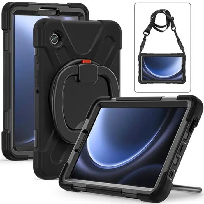 Gambar Samsung Galaxy Tab A9 8.7 A9+ Plus 11 Inch Tab Tablet 2023 X110 X115 X210 X215 X216 Armor Handle Hard Soft Case Casing Cover Sarung Kesing Hardcase Softcase Ring Stand Standing Kuat Shockproof Lanyard Shoulder Strap Tali Selempang Wifi LTE 5g - BLACK, TAB A9 8.7" dari Maxxi Computer undefined Tokopedia