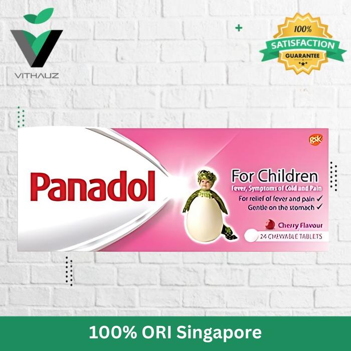 Gambar Panadol Singapore For Children Rasa Cherry Isi 24 Chewable Tablets - Panadol Anak Meredakan Demam dari Vithauz undefined Tokopedia