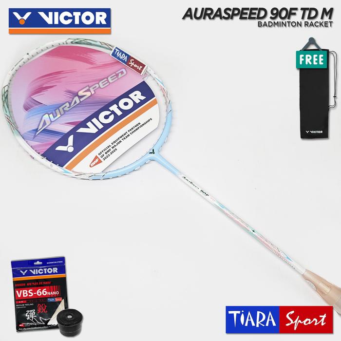 Gambar Raket VICTOR Auraspeed 90F TD - Light Blue (M) - 4U G6 Freecore Badminton Racket ARS 90 F - Senar + Grip dari Tiara Sport Solo undefined Tokopedia