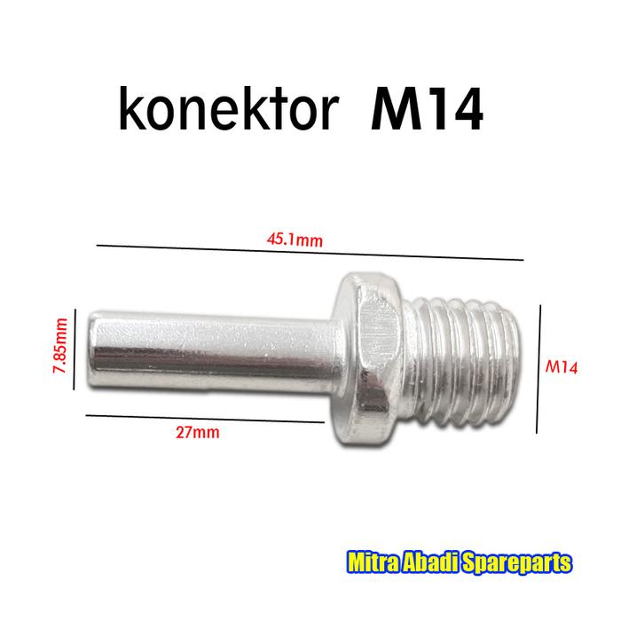 Gambar Konektor Adapter Gerinda / Gurinda Tatakan Amplas Bulat for Mesin Bor - M14 dari Mitra Abadi Spareparts undefined Tokopedia