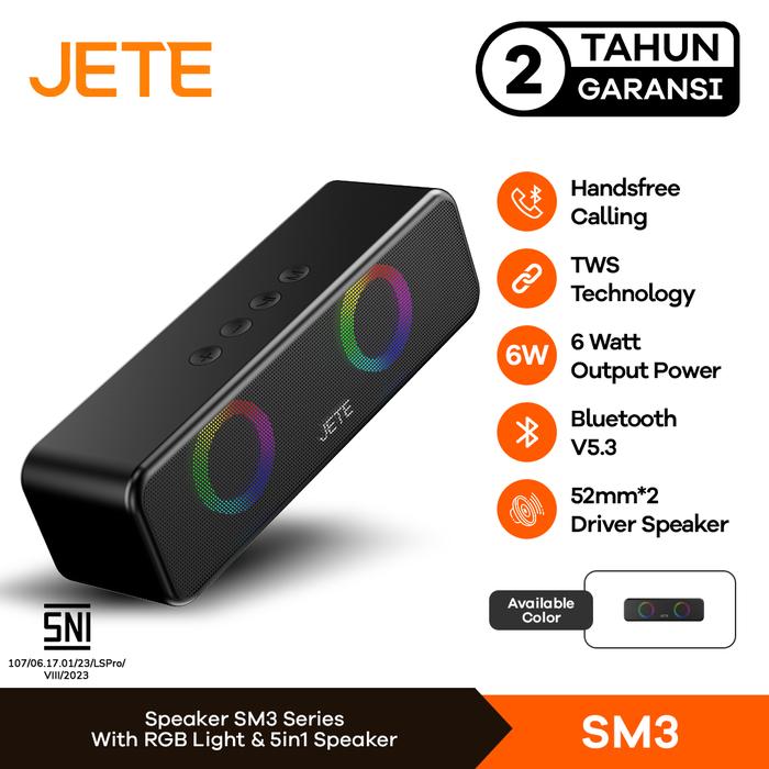 Gambar JETE Speaker Bluetooth SM3  - Surround Sound with LED Light dari JETE Indonesia undefined Tokopedia