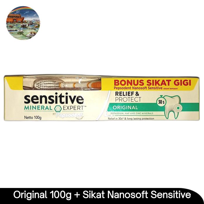 Gambar Bundling Pasta Pepsodent Sensitive Mineral Expert Relief Protect Original 100g + Sikat Nanosoft  Toothpaste Toothbrush Gigi Sensitif Ngilu Cegah Berlubang Dental Klinis CheaperThan DENTISTE Ultra Colgate Pro-Relief Enamel Repair Complete Protection - 10/2026-12/2026 dari Janji Pelangi Dari Tuhan Kita undefined Tokopedia