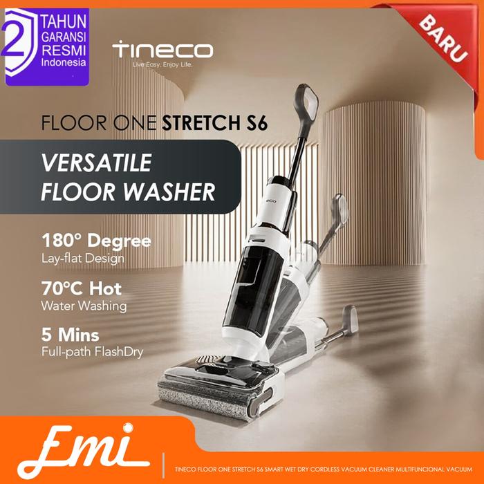 Gambar Tineco Floor One Stretch S6 Smart Wet Dry Cordless Vacuum Cleaner Multifuncional Vacuum dari Emilab Indonesia undefined Tokopedia