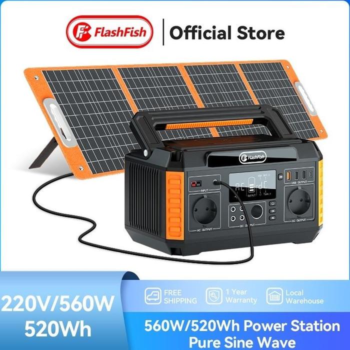 Gambar PROMO MURAH Ready - (560W Portable Power Station+100wp Solar Panel) dari gudang camp undefined Tokopedia