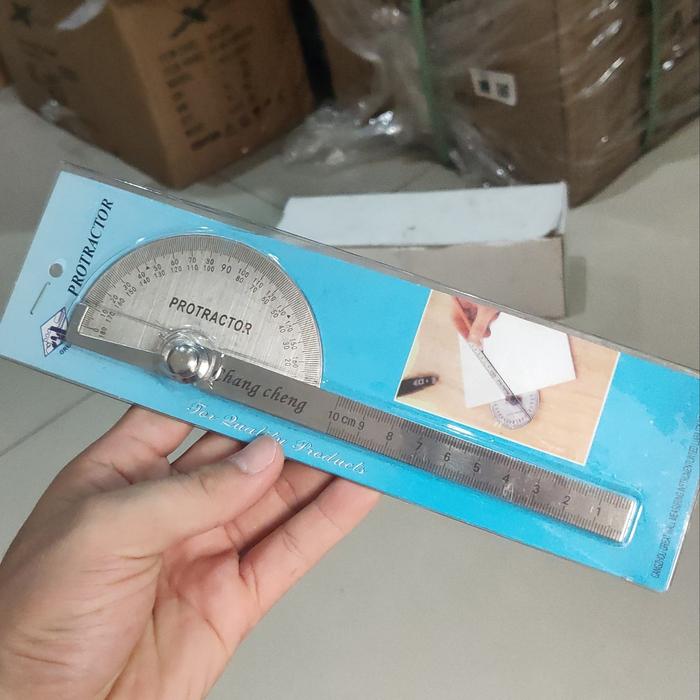 Jual Penggaris busur besi / Protractor angle ruler / Protraktor metal ...