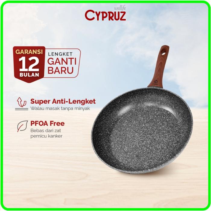 Gambar PANCI CYPRUZ GREY MARBLE SERIES Cypruz FP 0629 Fry pan 18 cm Marble Granite - ANTI LENGKET ANTI GORES - 22 CM/FP 0631 dari TOKO JAWA ELECTRIK undefined Tokopedia