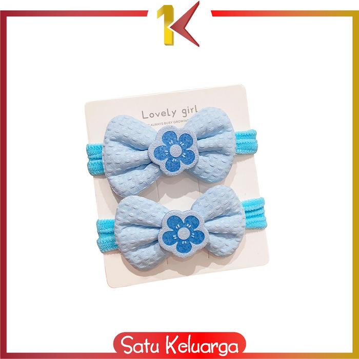Gambar SK-C1083 Ikat Rambut Anak Perempuan 2IN1 Karet Rambut Pita Karakter / Ikat Rambut Bunny Ribbon Hairband Isi 2pcs Aksesoris Rambut Anak - BIRU - BUNGA dari Satukeluarga undefined Tokopedia