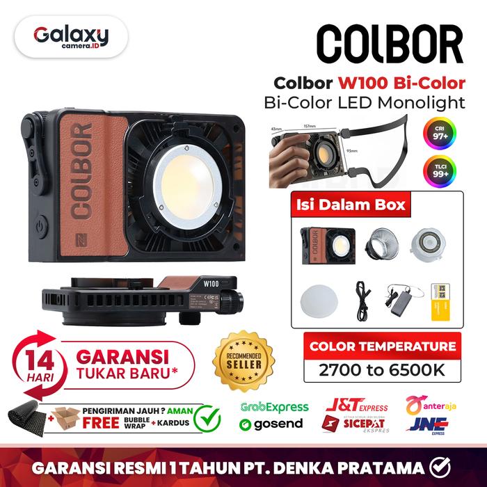 Gambar Colbor W100 Bi-Color Pocket LED Video Light Studio Lampu Monolight Portable Lighting 100W Resmi dari Galaxy Camera undefined Tokopedia