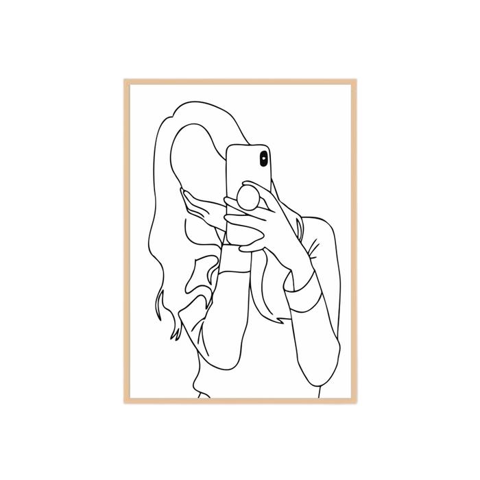 Gambar Hiasan dinding frame wall decor ruang tamu hiasan dinding aesthetic home decor ruangan lukisan kanvas bingkai coklat pajangan dinding best seller - EJ-01, 34x46cm Natural dari NuanArtDecor undefined Tokopedia