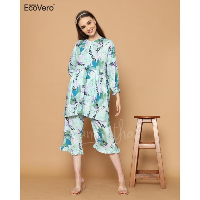 Gambar ORIGINAL vSamantha - Pajamas / Piyama One Set Ecovero Caspia Green Tea - Green Tea dari shop valeri undefined Tokopedia