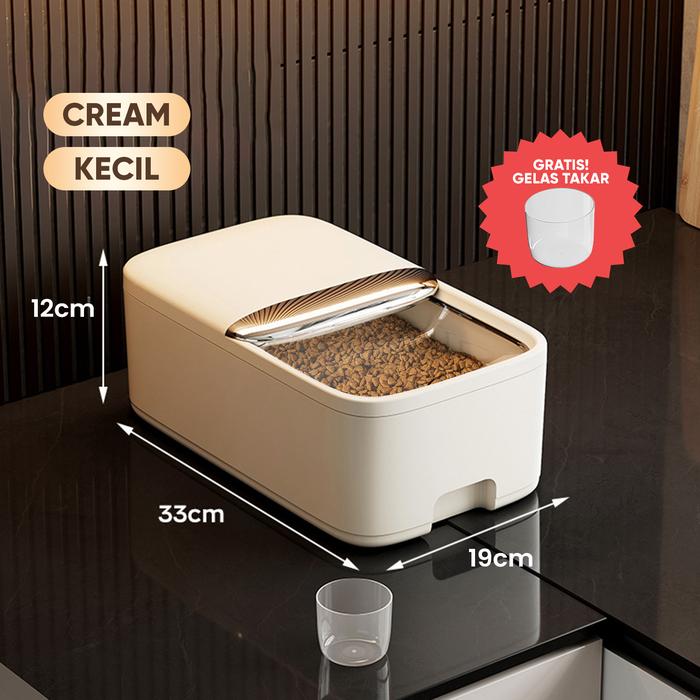 Gambar TP Focat Tempat Penyimpanan Makanan Hewan Serbaguna E33-E34 Pet Food - Kecil - Cream dari Focat Indonesia undefined Tokopedia