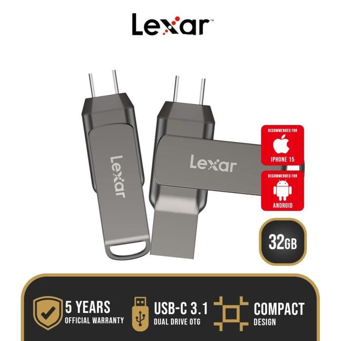 Gambar Lexar Flashdisk JumpDrive DualDrive D400 OTG 32GB / 64GB / 128GB USB-C 3.1 - 32 gb dari specialdealshop undefined Tokopedia