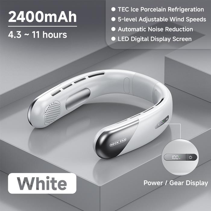 Gambar GOOJODOQ Bladeless TEC Cooling Hanging Neck Fan Type-C - White 2400 mAh dari Goojodoq Professionals undefined Tokopedia