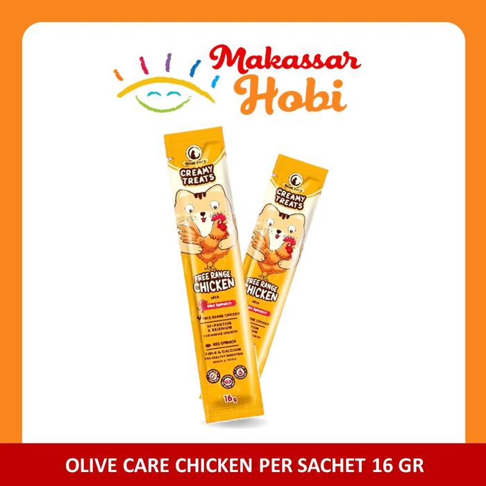 Gambar Olive Care Creamy Treats PER PCS 16gr 20gr Snack Kucing Chicken Salmon - Chicken 16gr dari Makassar Hobi undefined Tokopedia