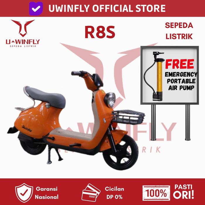 Gambar SEPEDA LISTRIK UWINFLY R8P REDFISH R8P NEW Garansi Resmi Uwinfly - R8S ORANGE dari U-Winfly Indonesia undefined Tokopedia