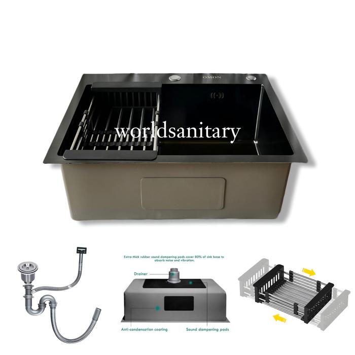 Gambar Kitchen Sink OMON | Bak Cuci Piring Black 6045 - Body Only dari WORLD SANITARY undefined Tokopedia