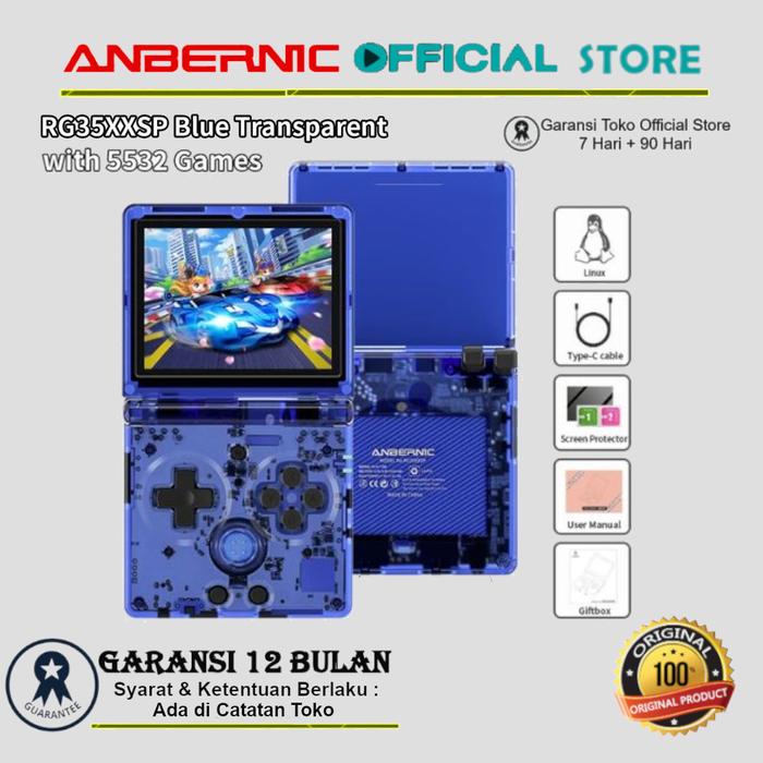 Gambar ANBERNIC RG35XXSP Retro Flip Handheld Video Game Console Classic Portable - Clear Blue, 64GB dari ANBERNIC Official Store undefined Tokopedia
