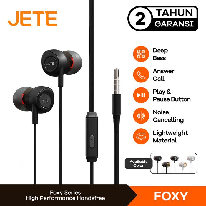 Gambar Headset Stereo JETE Foxy Original - Black-Gold dari Fenix Gadget undefined Tokopedia