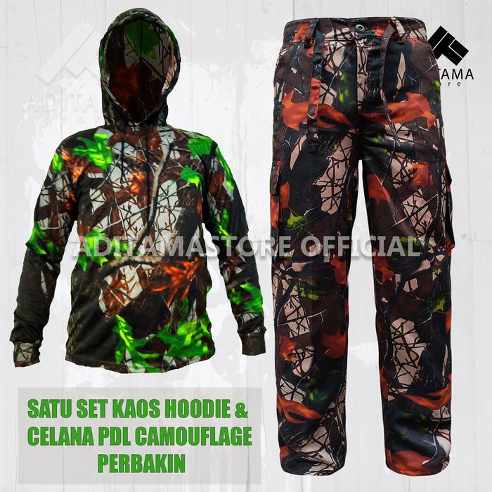 Gambar Baju Kaos Hoodie Celana Cargo Panjang Pria Loreng Camo Perbakin Berburu Hunting - HoodieClana, 28 = M dari Aditamastore official undefined Tokopedia