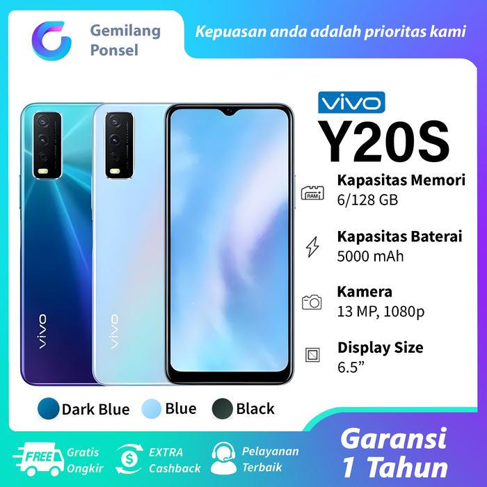 Gambar HP Y20s RAM 6/128 GB Garansi 1 Tahun - Hitam dari Gemilang Ponsel JKT undefined Tokopedia