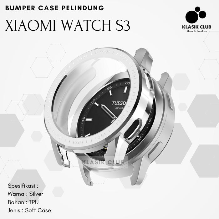 Gambar Bumper Case 2 in 1 Xiaomi Watch S3 Casing Pelindung Hard Case Soft Case Xiaomi Watch S3 - TPU-Silver dari Klasik Club undefined Tokopedia