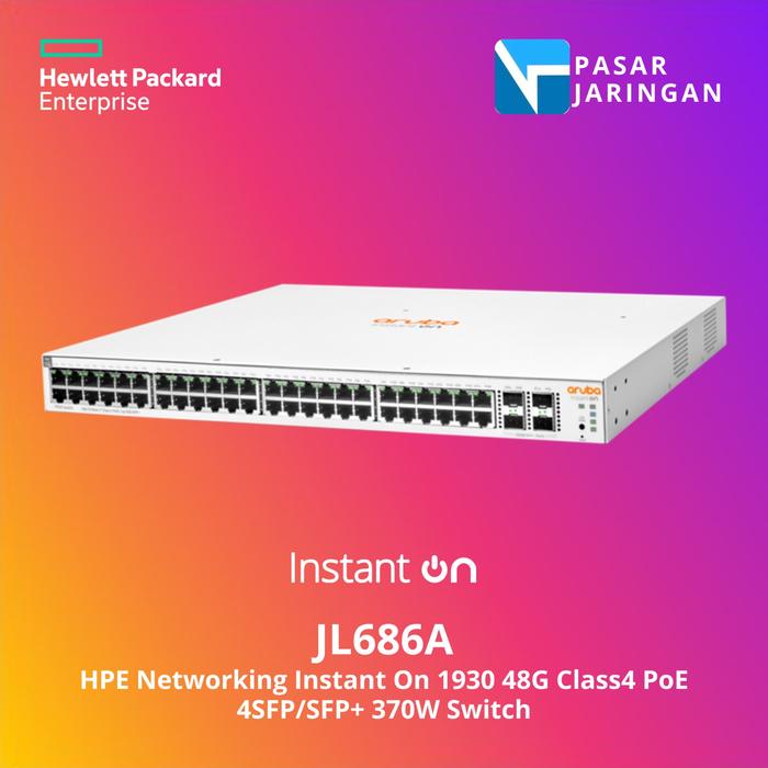 Gambar JL686A HPE Networking Instant On 1930 48G Class4 PoE 4SFP/SFP+ 370W Switch dari PASAR JARINGAN undefined Tokopedia