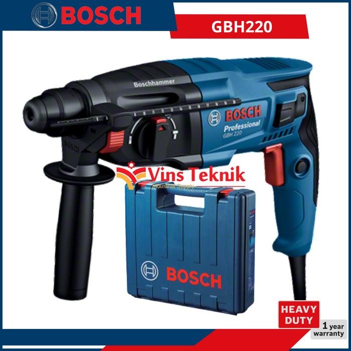 Gambar Mesin Bor Bobok Beton Bosch GBH220 SDS Plus Rotary Hammer 22mm GBH 220 dari VINS TEKNIK undefined Tokopedia