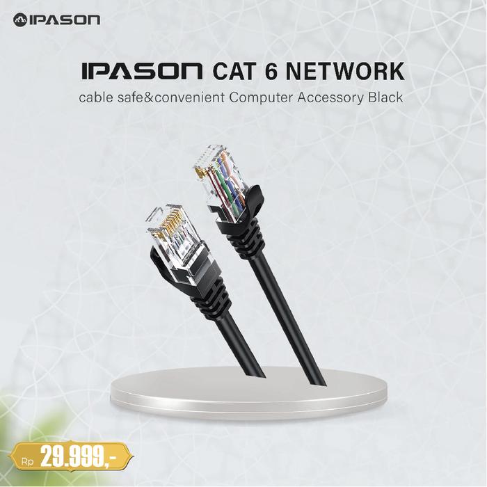 Gambar IPASON 5M Cat 6 network cable safe&convenient Computer Accessory Black dari Ipason.Id undefined Tokopedia