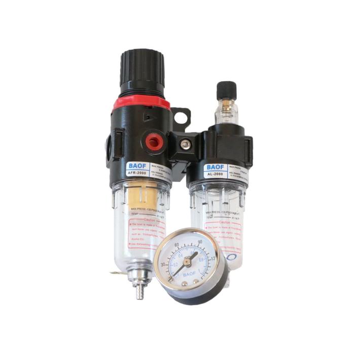 AFC-2000 1/4" NPT Air Filter Regulator Lubricator Combo Unit - FRL For Air Tools & Pneumatic Systems