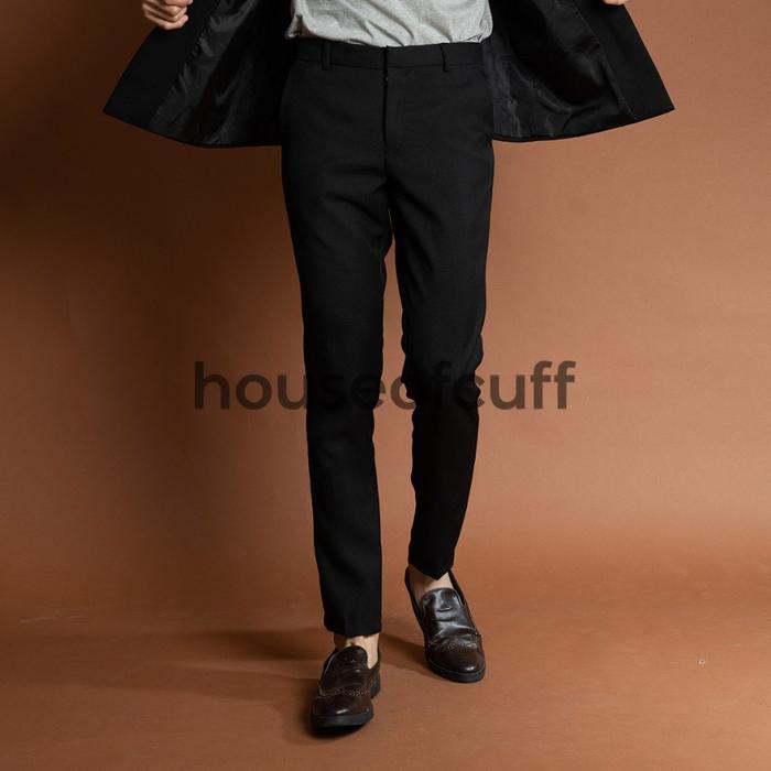 Gambar Houseofcuff Celana Bahan Kerja Ankle Button Slim Fit Hitam - No Button, 28 dari House of Cuff undefined Tokopedia