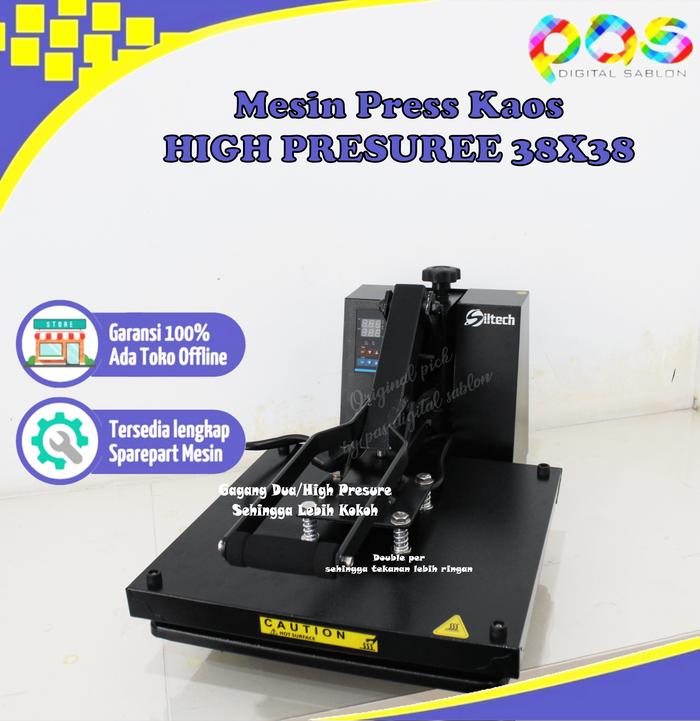 Gambar Mesin Press Kaos 38 x 38 CM 900W / Murah / Awet / Kokoh / 38x38 / Baju dari Pas Digital Sablon undefined Tokopedia