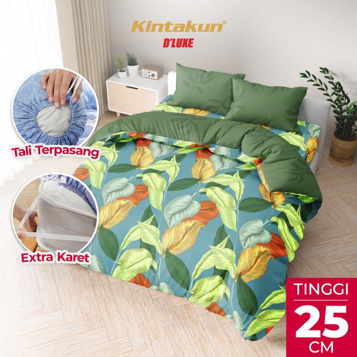 Gambar Kintakun DLUXE Bedcover satu set Fitted Tinggi 25cm 160 / 180 Multivarian Seprei Seprai Kamar Lucu Kain Kasur Sarung Bantal Guling Tali Karet Murah [KAMAR RUMAHKU] - Adelina, 160 x 200 dari Kamar Rumahku Kota Bandung Tokopedia