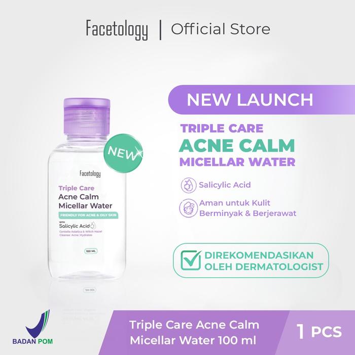 Gambar FACETOLOGY TRIPLE CARE HYDRA CLEANSE ACNE CALM MICELLAR WATER 100 ML PEMBERSIH WAJAH - ACNE CALM dari WIN SHOP SOLO undefined Tokopedia
