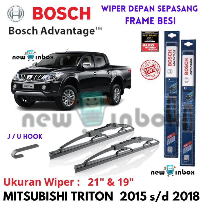 Gambar Wiper Depan Mobil MITSUBISHI STRADA TRITON 2015-2018 Sepasang BOSCH ADVANTAGE 21" & 19" / 22" & 18" ORIGINAL - Depan 21" & 19" dari NEW IN BOX undefined Tokopedia