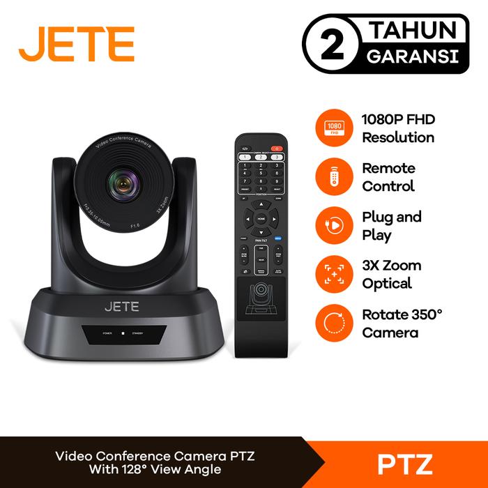 Gambar JETE Video Conference PTZ Webcam 3x 1080p Full HD Kamera Zoom Camera Live Stream Meeting With Mini Group Speaker And Microphone - PTZ dari JETE Authorized Store undefined Tokopedia