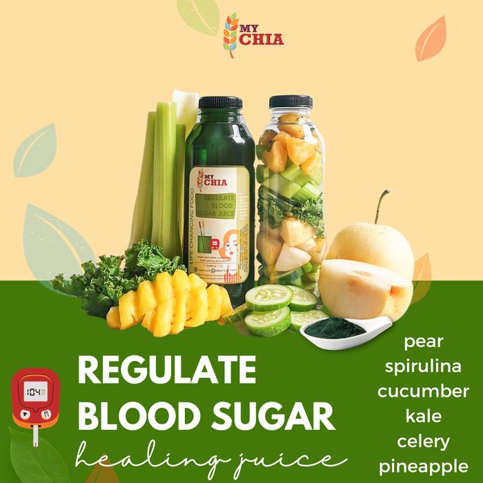 Gambar Clear Skin Healing Juice 500ml Jus untuk jerawat Cold Pressed My Chia seledri burdock kale apel - Blood Sugar dari My Chia undefined Tokopedia