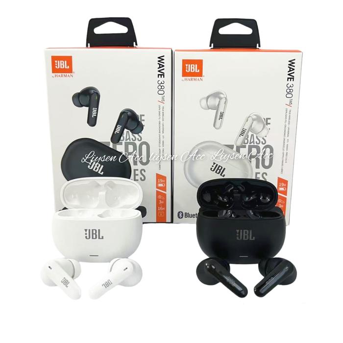 Gambar Headset Bluetooth JBL WAVE 380 TWS wireless earbuds sport Super Bass - Putih dari Liysen Acc undefined Tokopedia