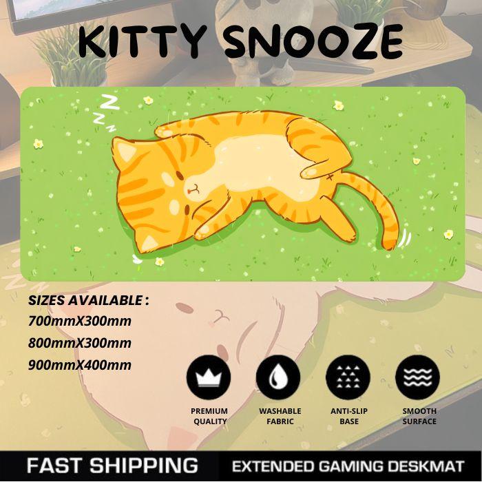 Gambar Nekomech Deskmat Deskpad Mouse Pad Kitty Snooze XL Large Aesthetic - ORENJI, 90cmx40cmx3mm dari Nekomech Store undefined Tokopedia