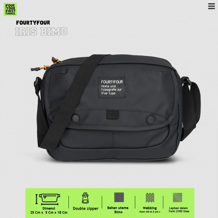 Gambar FOURTYFOUR Iris Bimo Tas Selempang Pria Waterproof Anti Air Casual Tas Sling Bag Pria - Black dari FOURTYFOUR IDN undefined Tokopedia