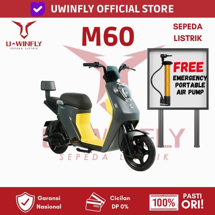 Gambar SEPEDA LISTRIK UWINFLY M60 Garansi Resmi - BLACK dari U-Winfly Indonesia undefined Tokopedia