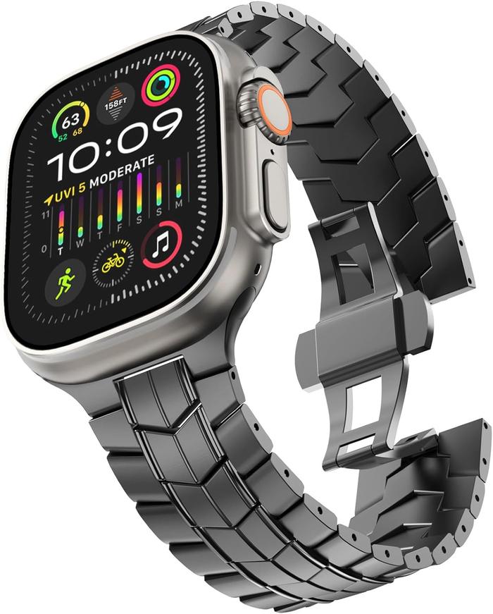 Gambar Iwatch ultra 2 strap titanium tali iwatch series 10 butterfly se 9 8 7 6 5 4 - BLACK, SIZE 49MM ULTRA dari AccTheBest undefined Tokopedia