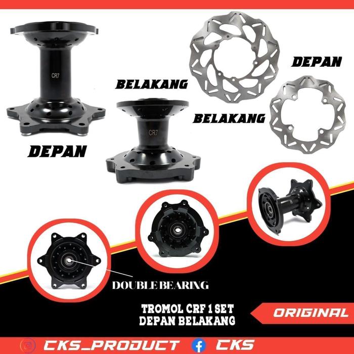 Gambar TROMOL CRF 150 SET DEPAN DAN BELAKANG 36 HOLE - Hitam dari SMARTMOTOSHOP undefined Tokopedia
