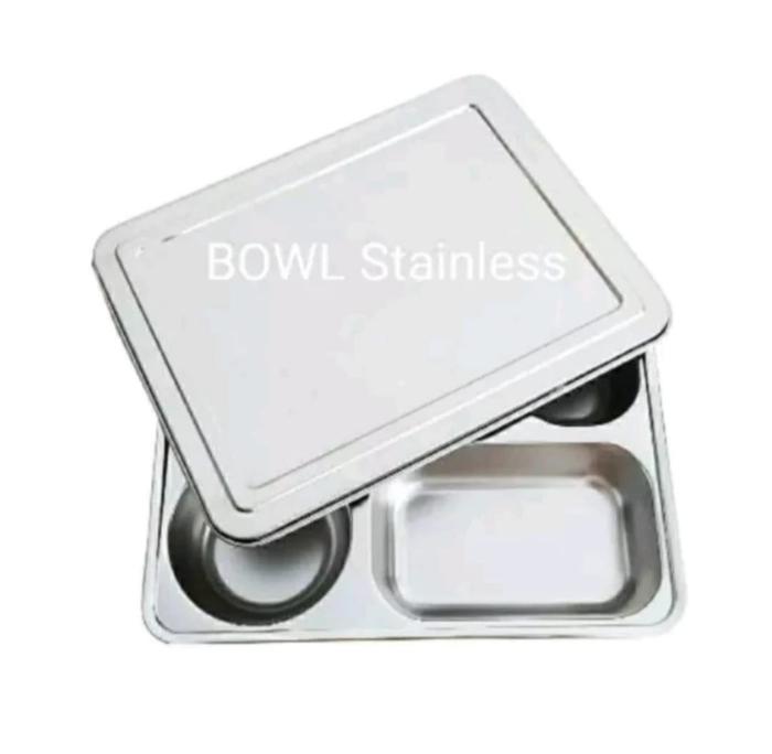 Gambar Promo Piring Kotak Makan Lunch Box Stainless 304 - KOTAK + TUTUP dari BOWL Stainless undefined Tokopedia
