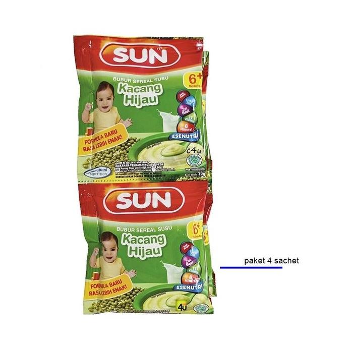 Gambar SUN - Bubur Susu Sereal - Paket 4 SACHET - KC HIJAU dari VNJ undefined Tokopedia