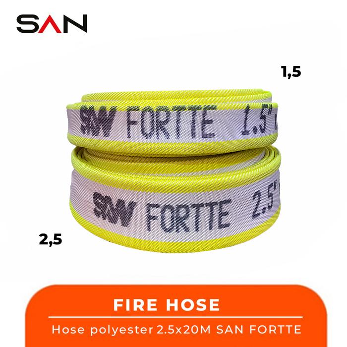 Gambar SANFire Selang Pemadam Kebakaran Fortte Fire Hose Polyester 2,5" - 2,5x20m dari SAN Official Shop undefined Tokopedia