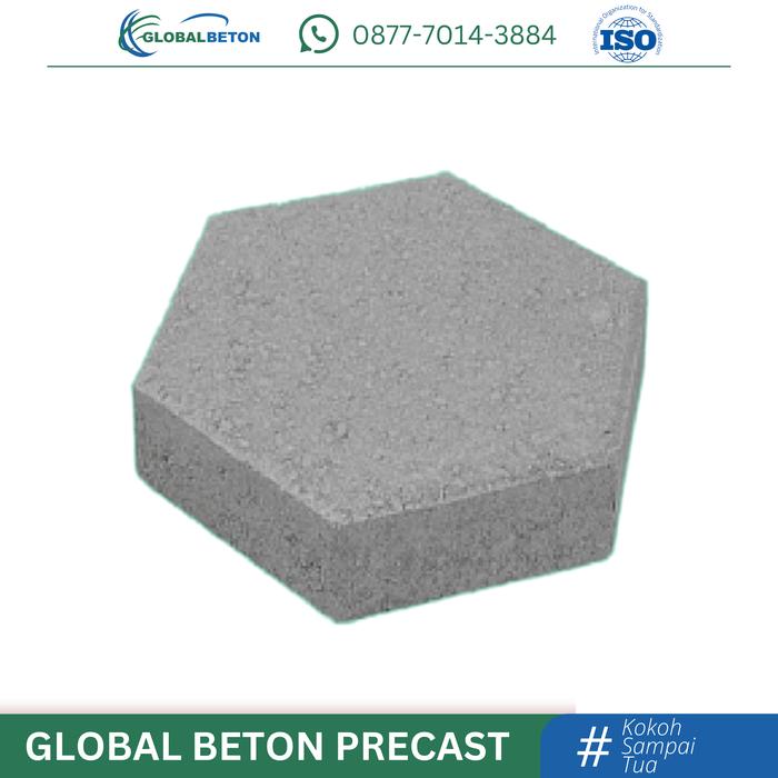 Gambar Paving Block Hexagonal warna, tebal 6 cm , k250, Paving Jalan Trotoar press mesin hidrolik Natural Merah Beton - Natural dari Global Beton Precast undefined Tokopedia