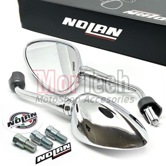 Gambar Spion Vespa 150 Sprint Primavera 3350 Oval Kaca Spion Retro AGV Nolan CNC Black Chrome Universal Semua Motor Honda Stylo 160 PCX Fazzio Filano Mio Fino - NOLAN, CHROME dari MORTECH undefined Tokopedia